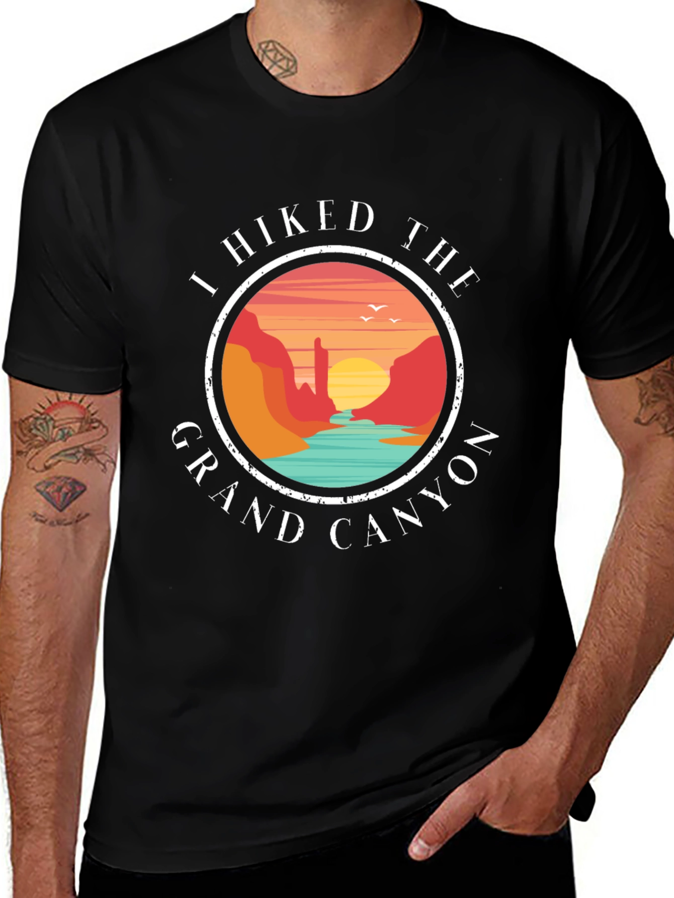 Grand Canyon Hiker T-Shirt - Black Adventure Tee