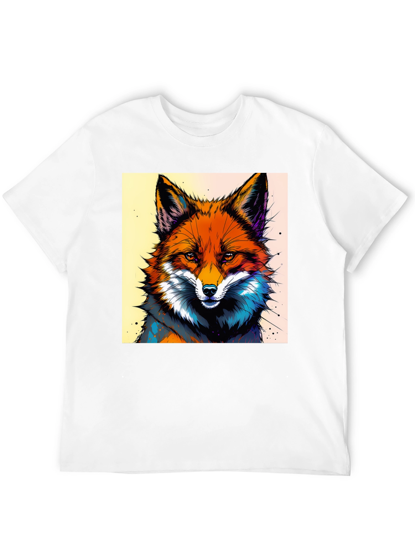 Artistic Fox Graphic Tee - Stylish & Unique