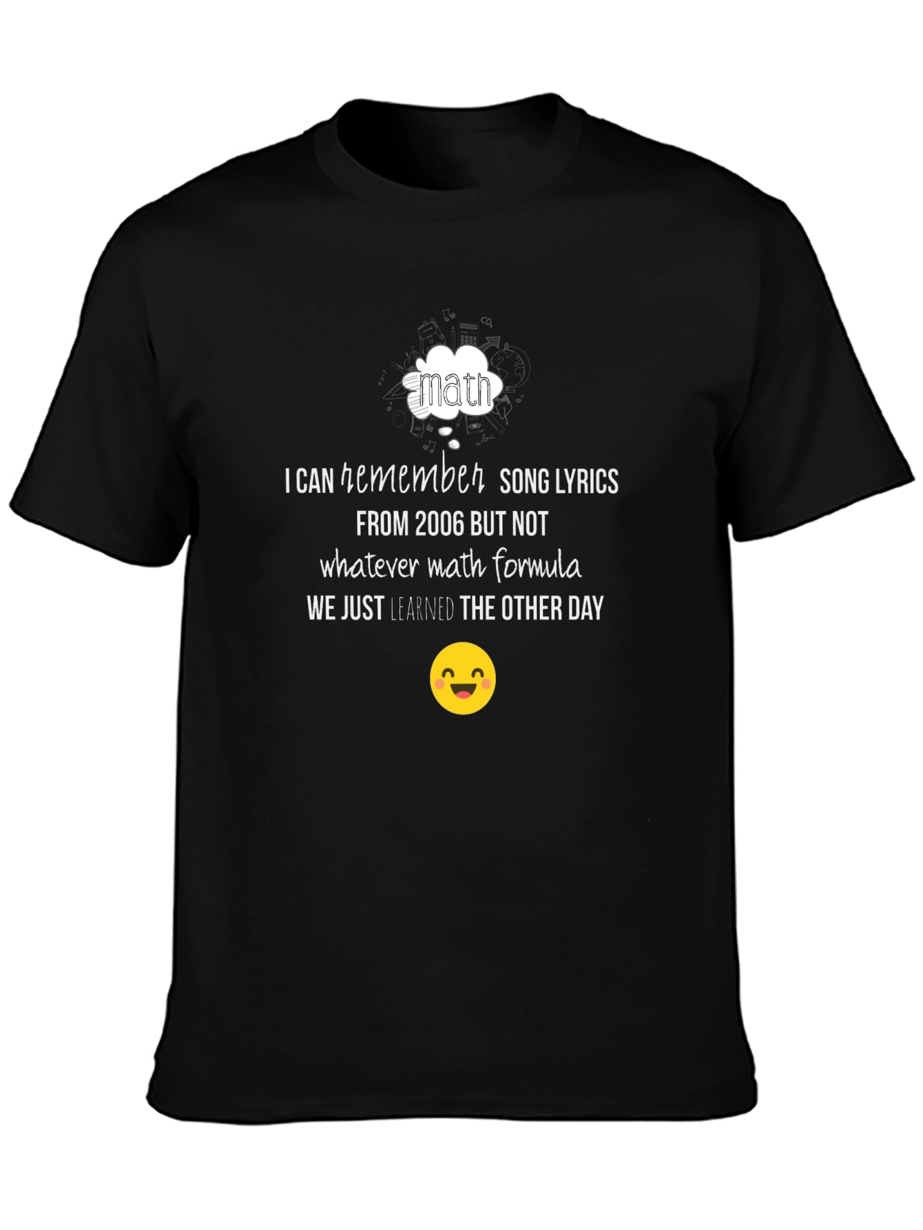 Funny Math T-Shirt - Song Lyrics Over Formulas