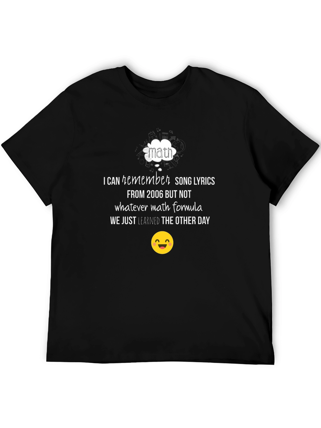 Funny Math T-Shirt - Song Lyrics Over Formulas