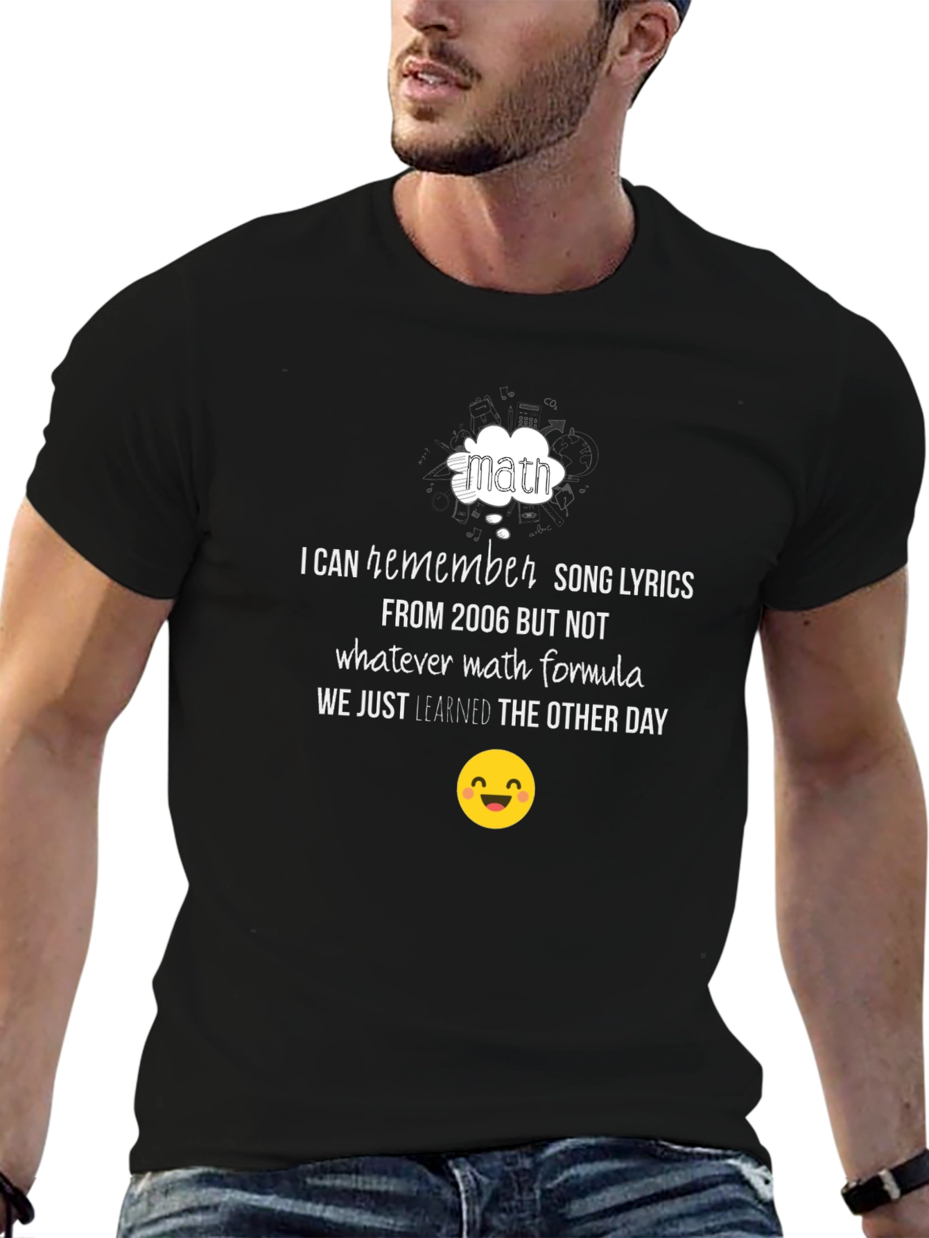 Funny Math T-Shirt - Song Lyrics Over Formulas