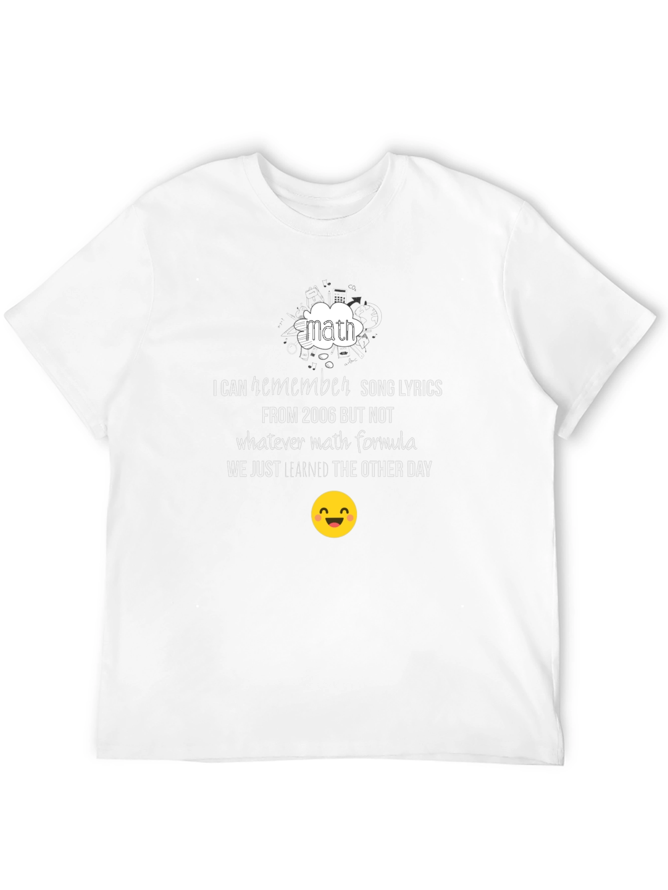 Funny Math T-Shirt - Song Lyrics Over Formulas