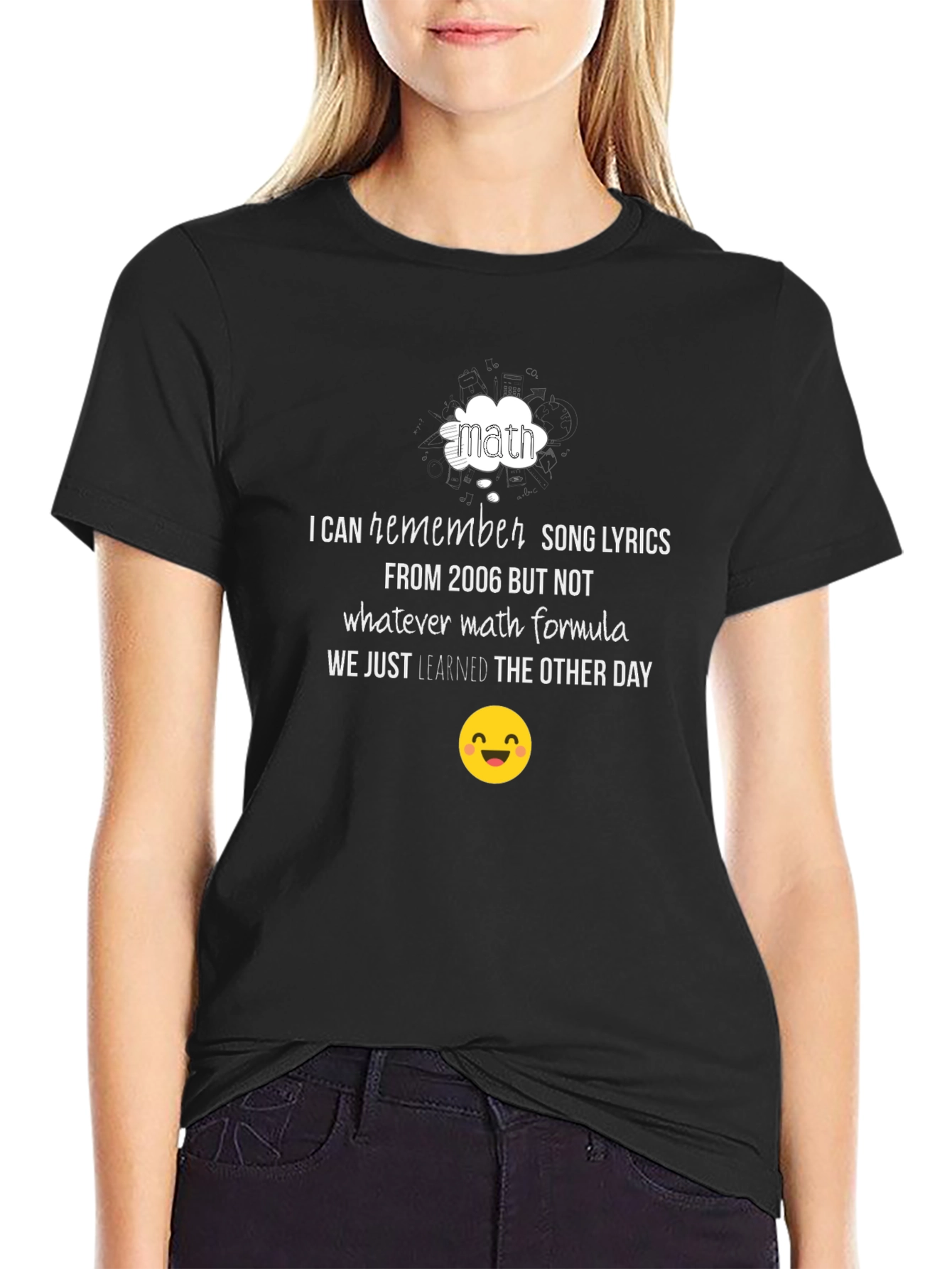 Funny Math T-Shirt - Song Lyrics Over Formulas