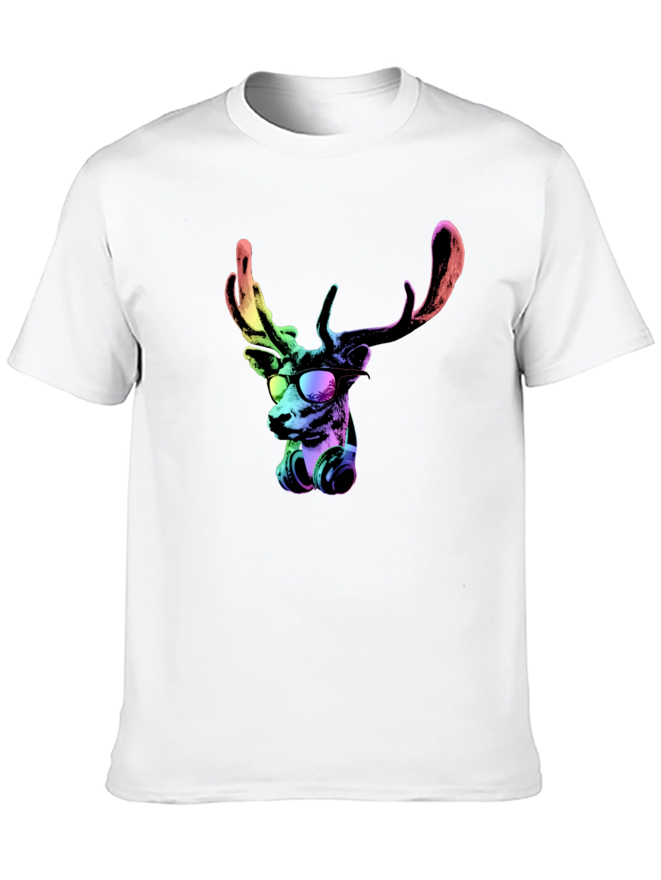 Cool Deer Graphic Tee - Black Cotton T-Shirt