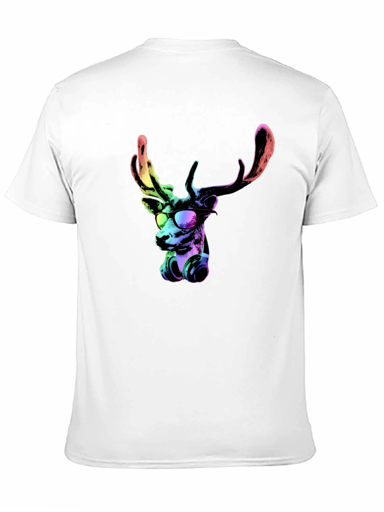 Cool Deer Graphic Tee - Black Cotton T-Shirt