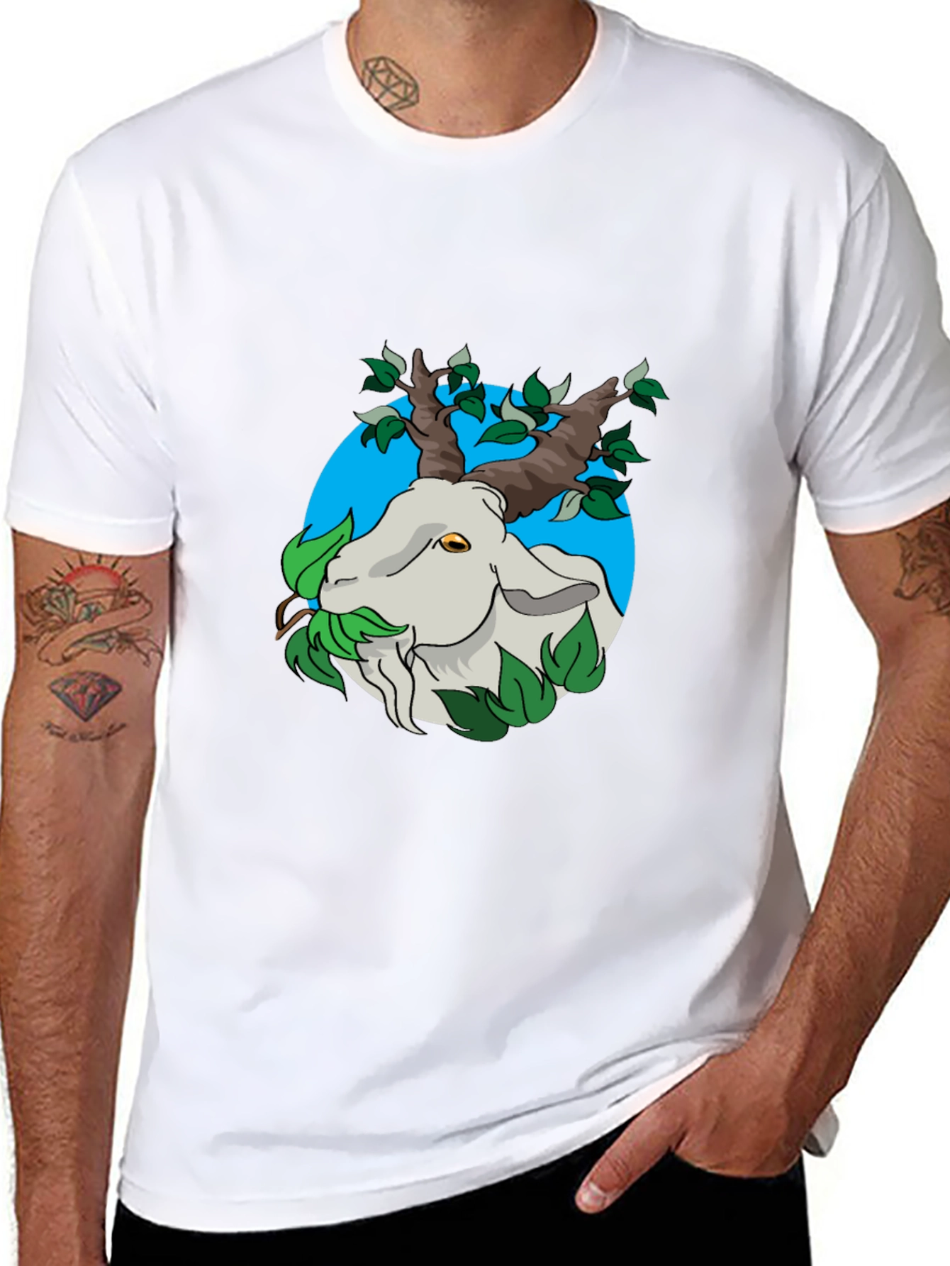 Nature Goat Tee - Black Graphic T-Shirt