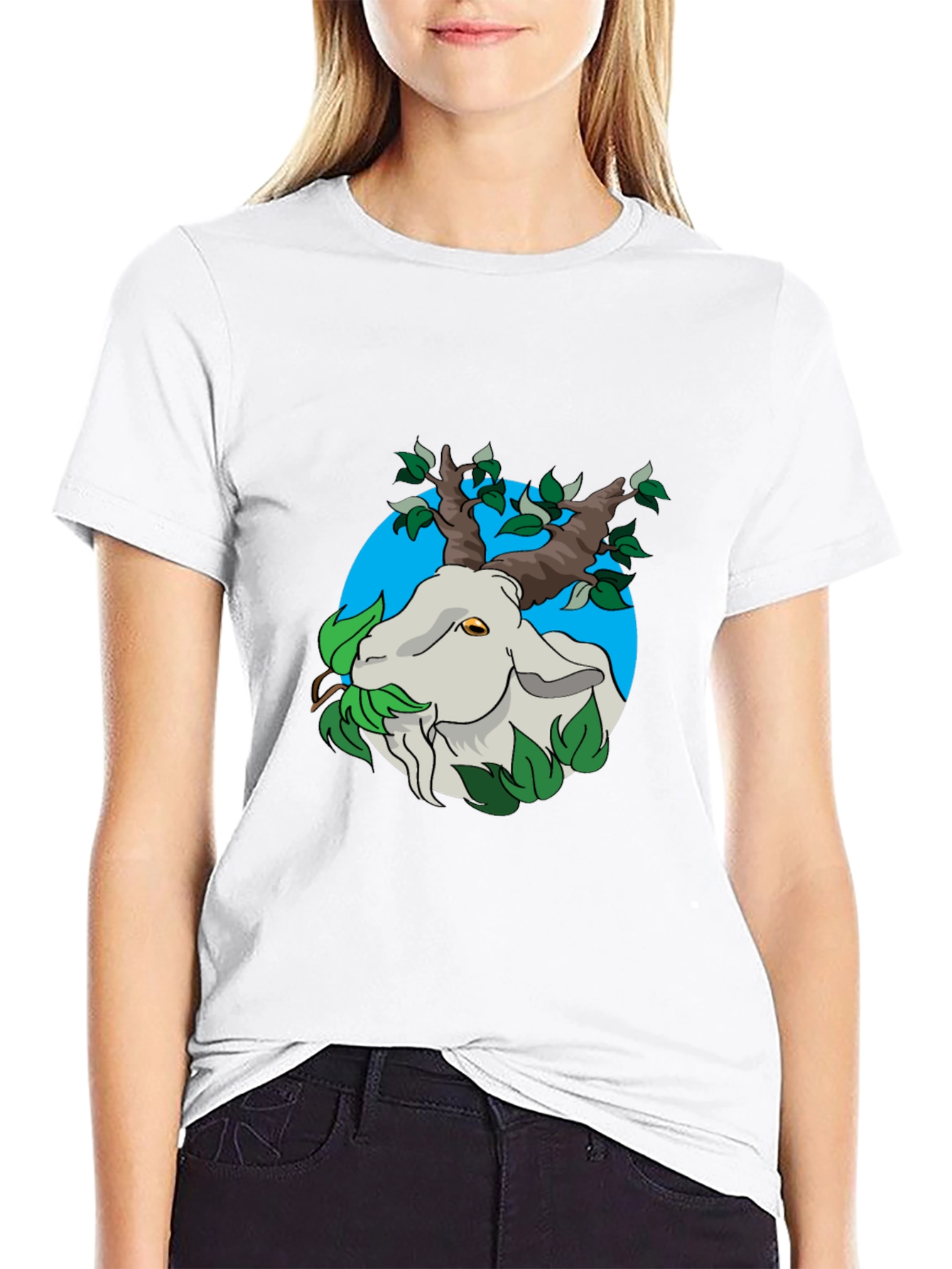 Nature Goat Tee - Black Graphic T-Shirt