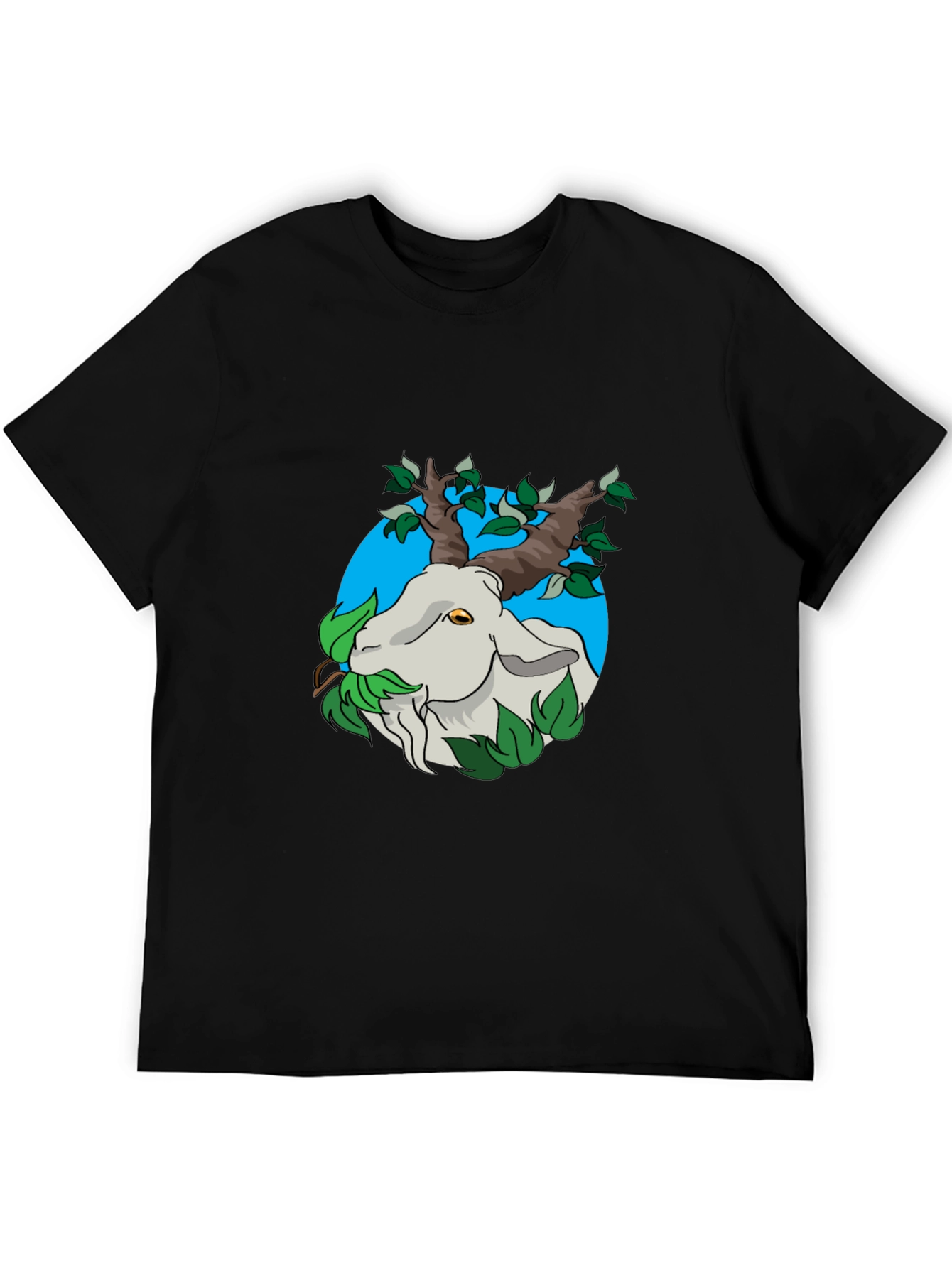 Nature Goat Tee - Black Graphic T-Shirt