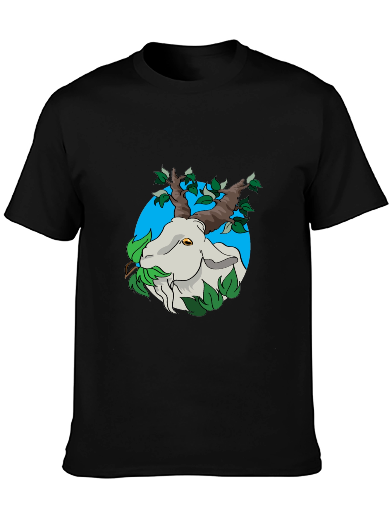 Nature Goat Tee - Black Graphic T-Shirt