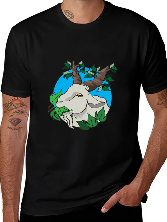 Nature Goat Tee - Black Graphic T-Shirt