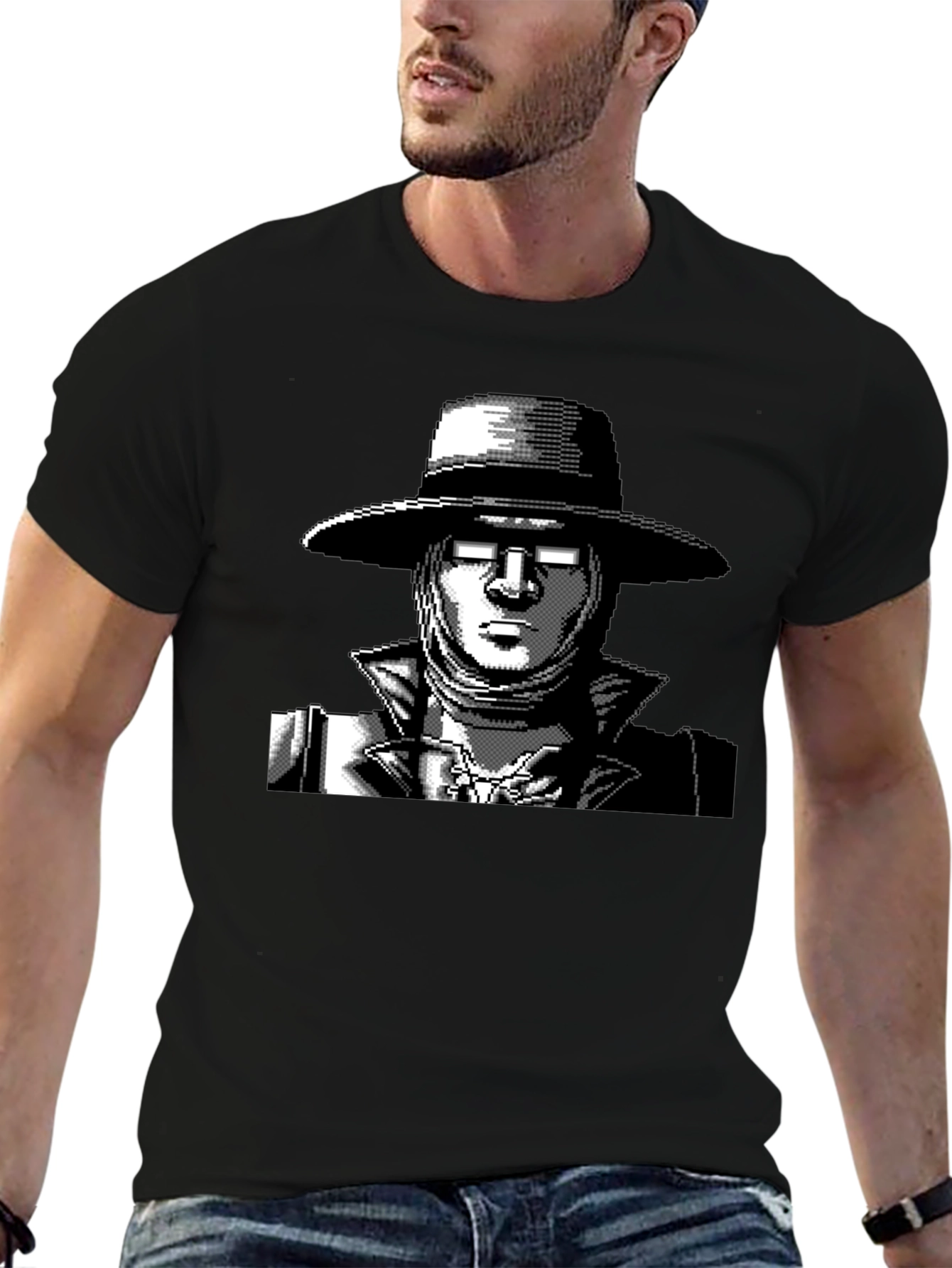 Retro Video Game Character Black T-Shirt
