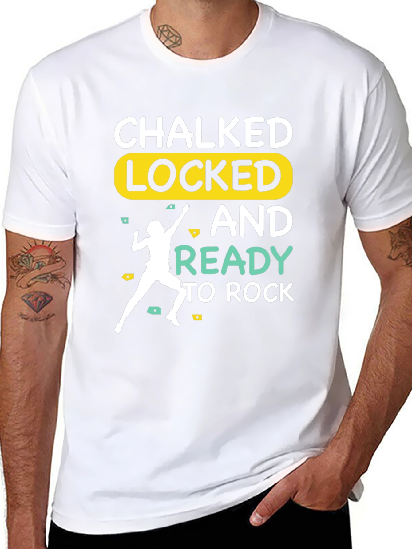 Chalked Locked and Ready to Rock Climbing T-Shirt