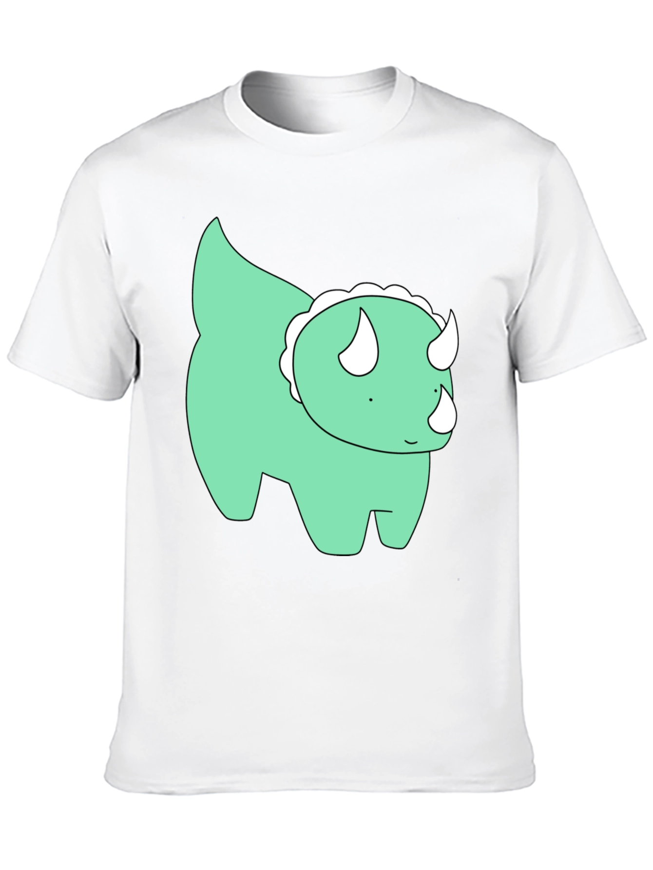 Cute Dino Graphic Tee - Black Cotton T-Shirt