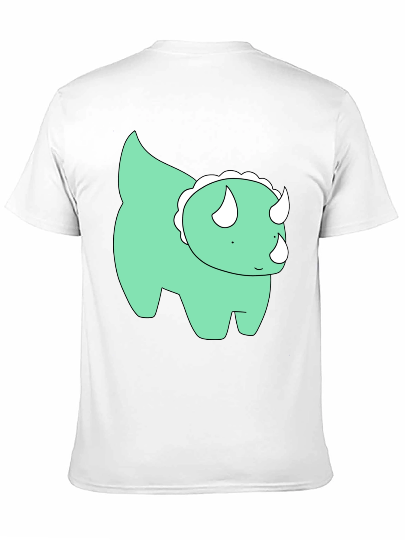 Cute Dino Graphic Tee - Black Cotton T-Shirt