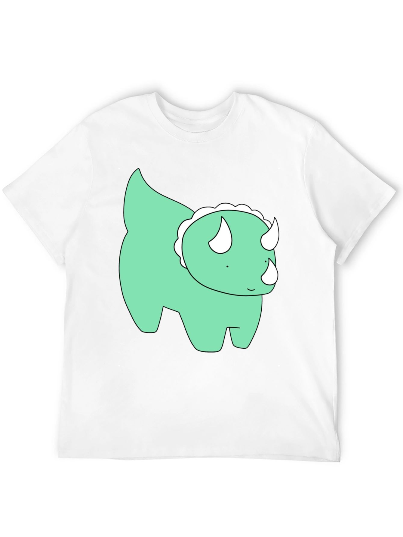 Cute Dino Graphic Tee - Black Cotton T-Shirt