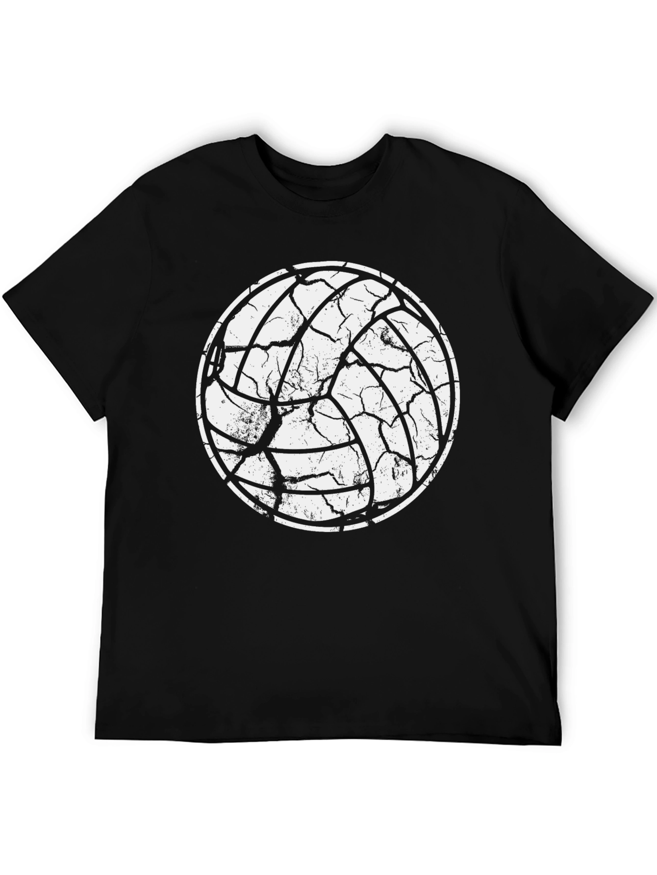 Distressed Volleyball Graphic Tee - Sporty Casual Style