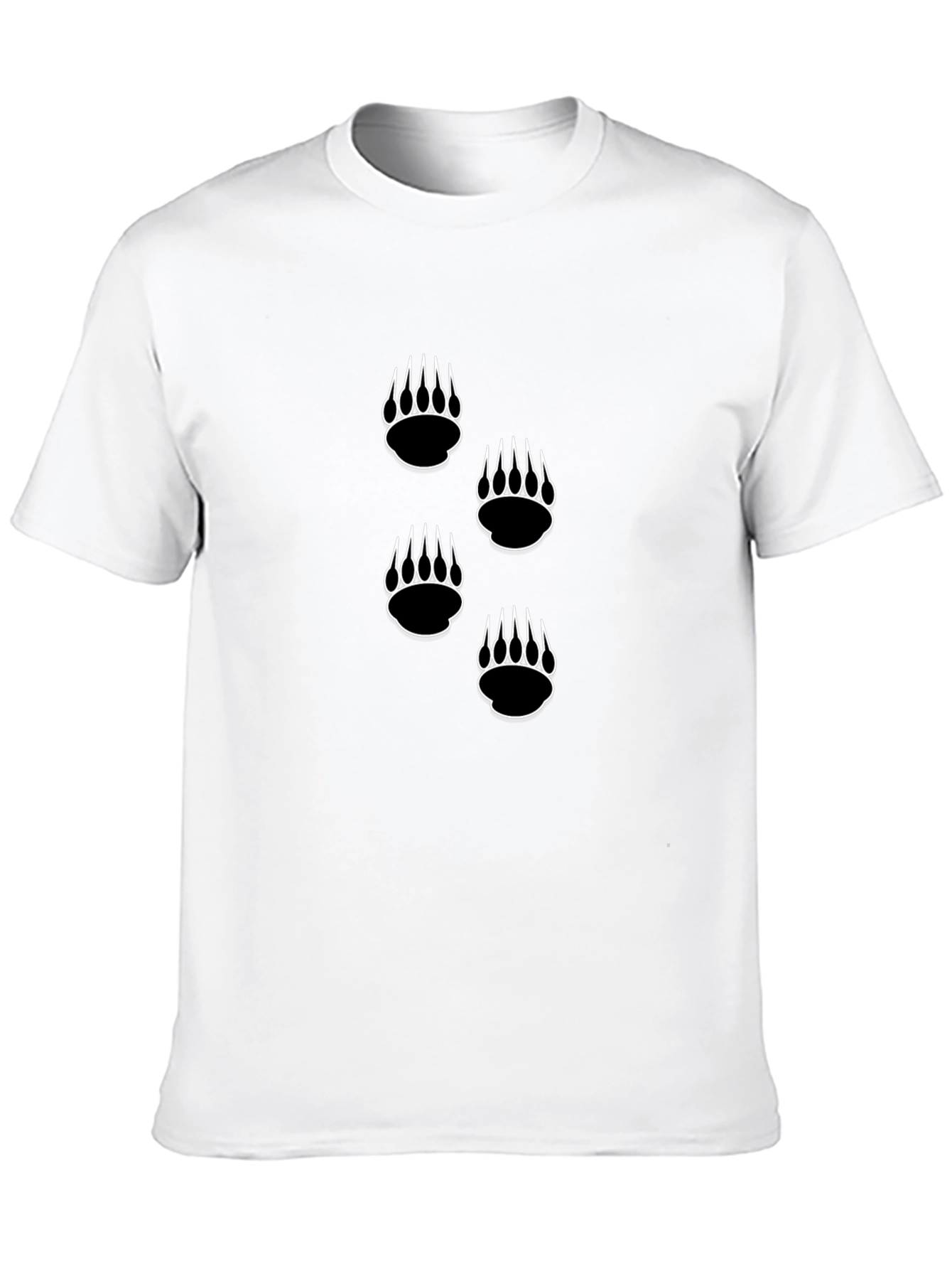 Black Tee with Bear Claw Prints