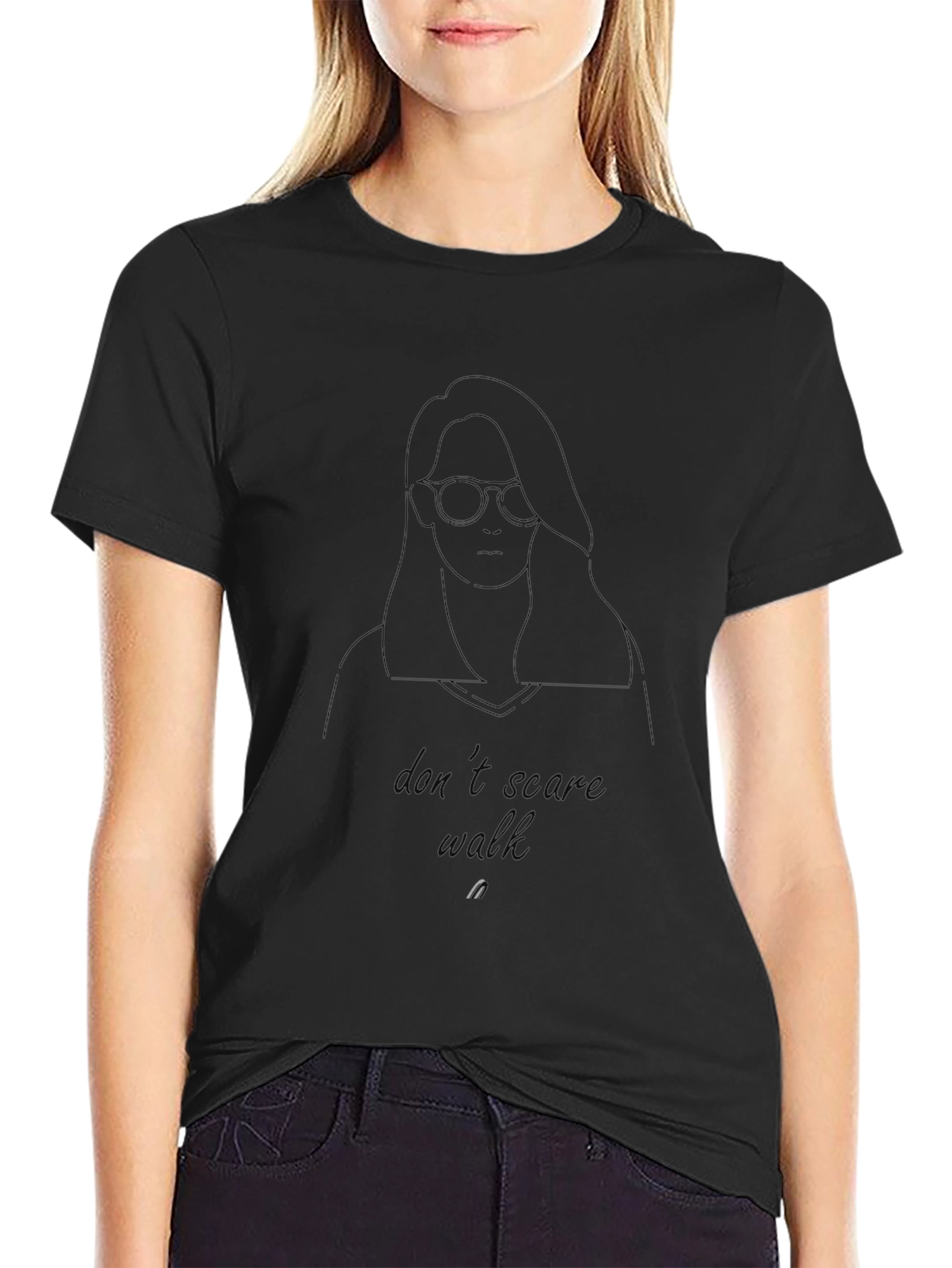 Dont Scare Walk Black Graphic Tee