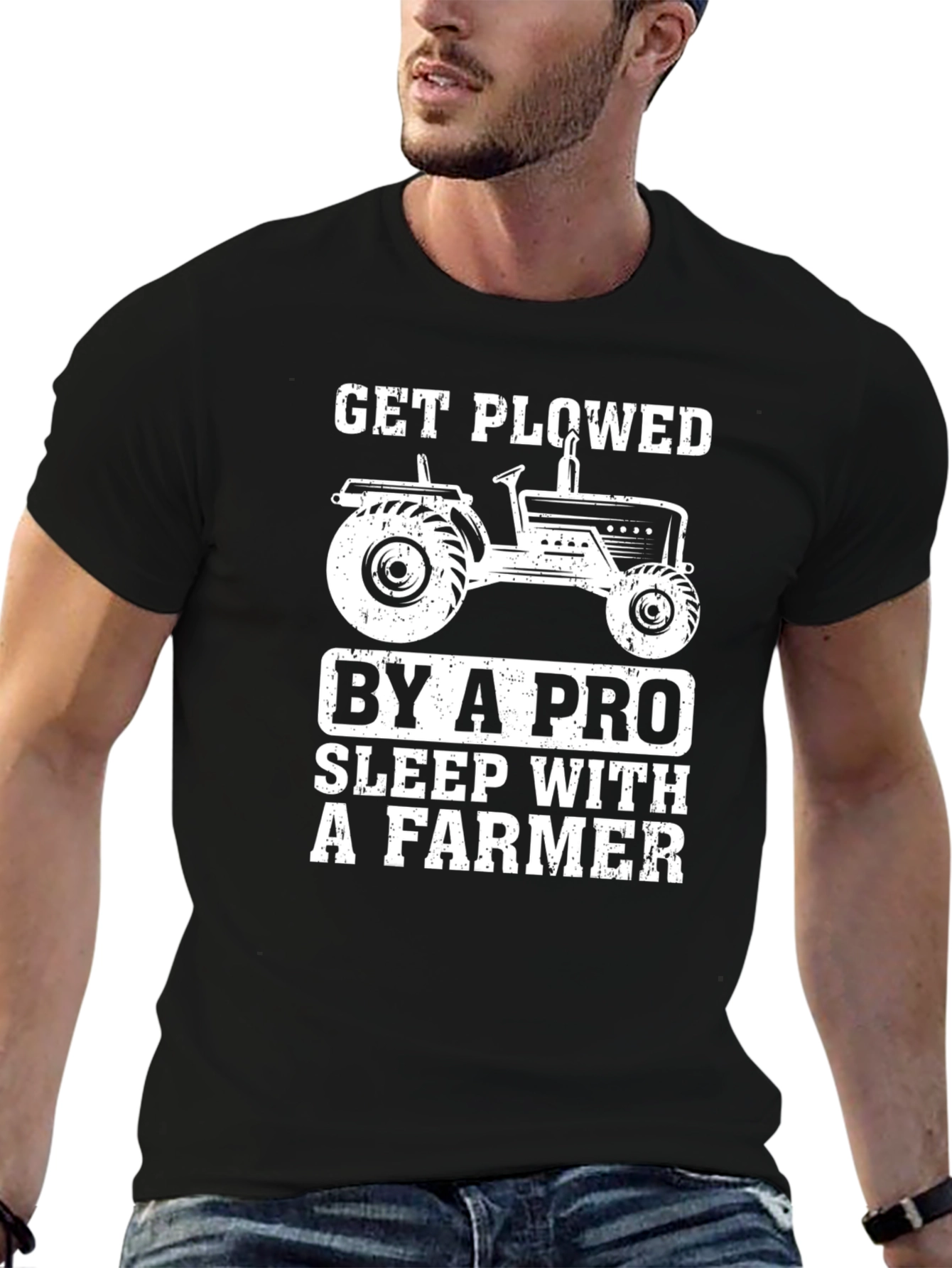 Get Plowed Farmer Graphic Tee - Black