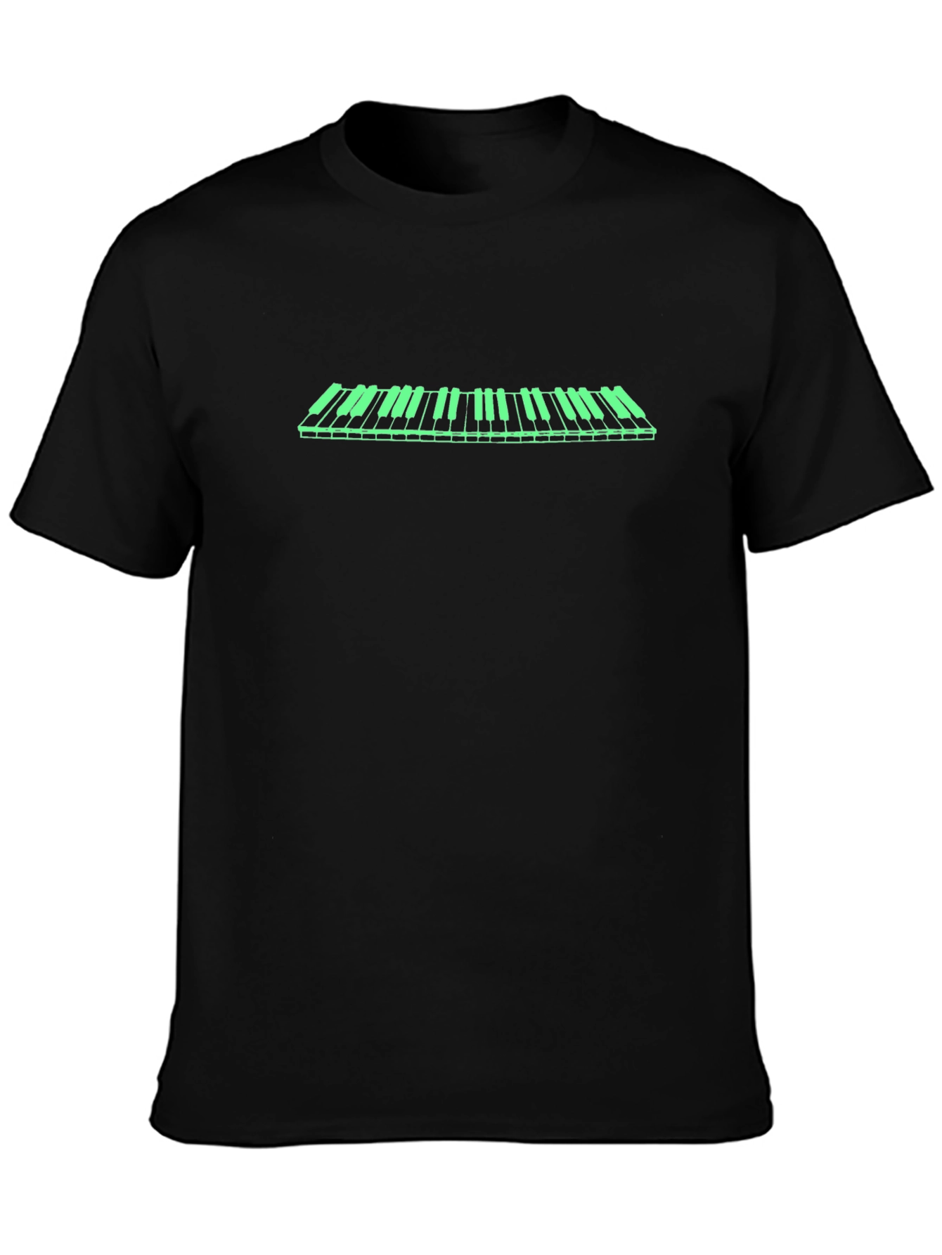 Cool Piano Keys Graphic Tee - Black