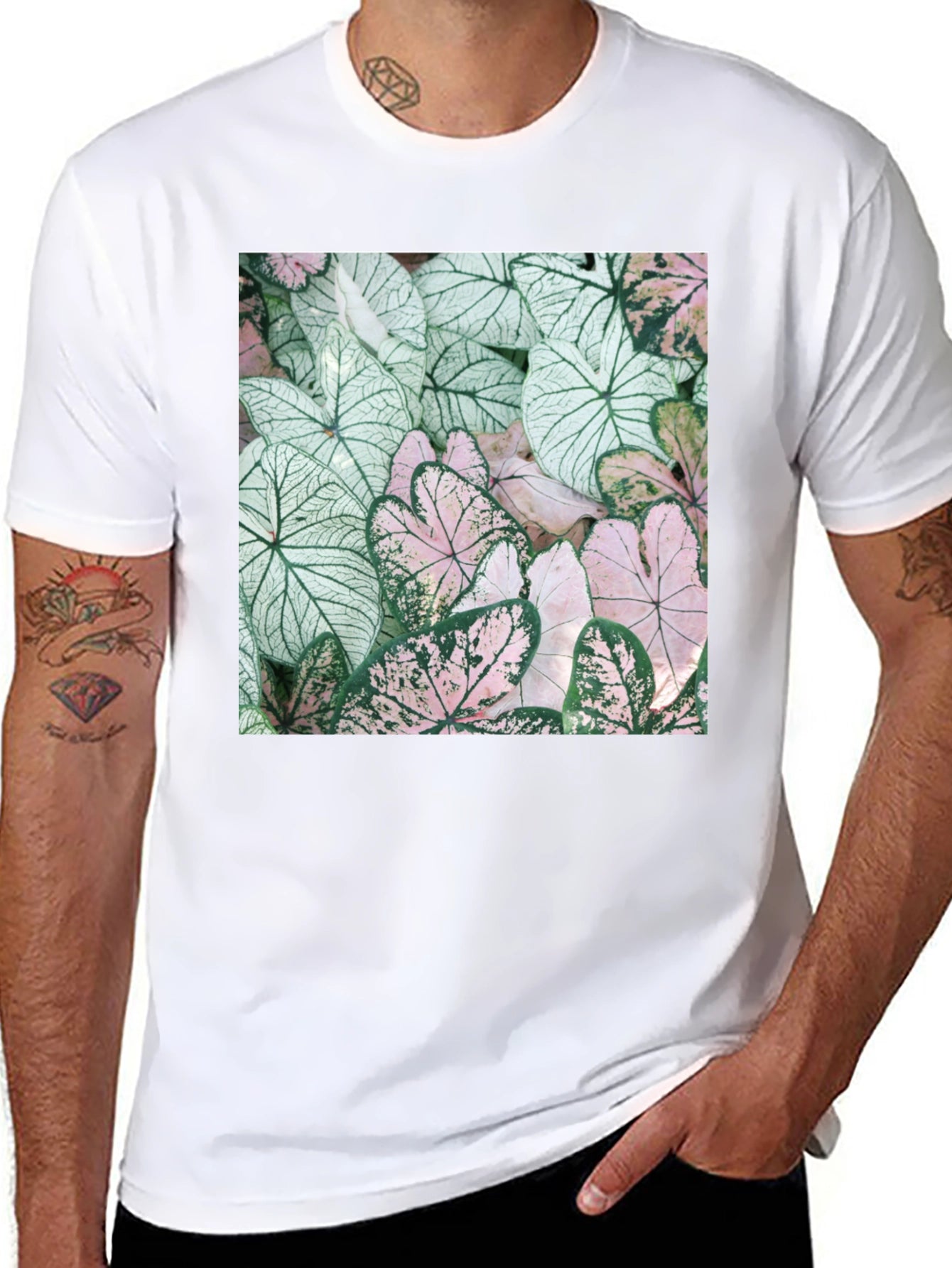 Tropical Leaves T-Shirt - Modern Botanical Design