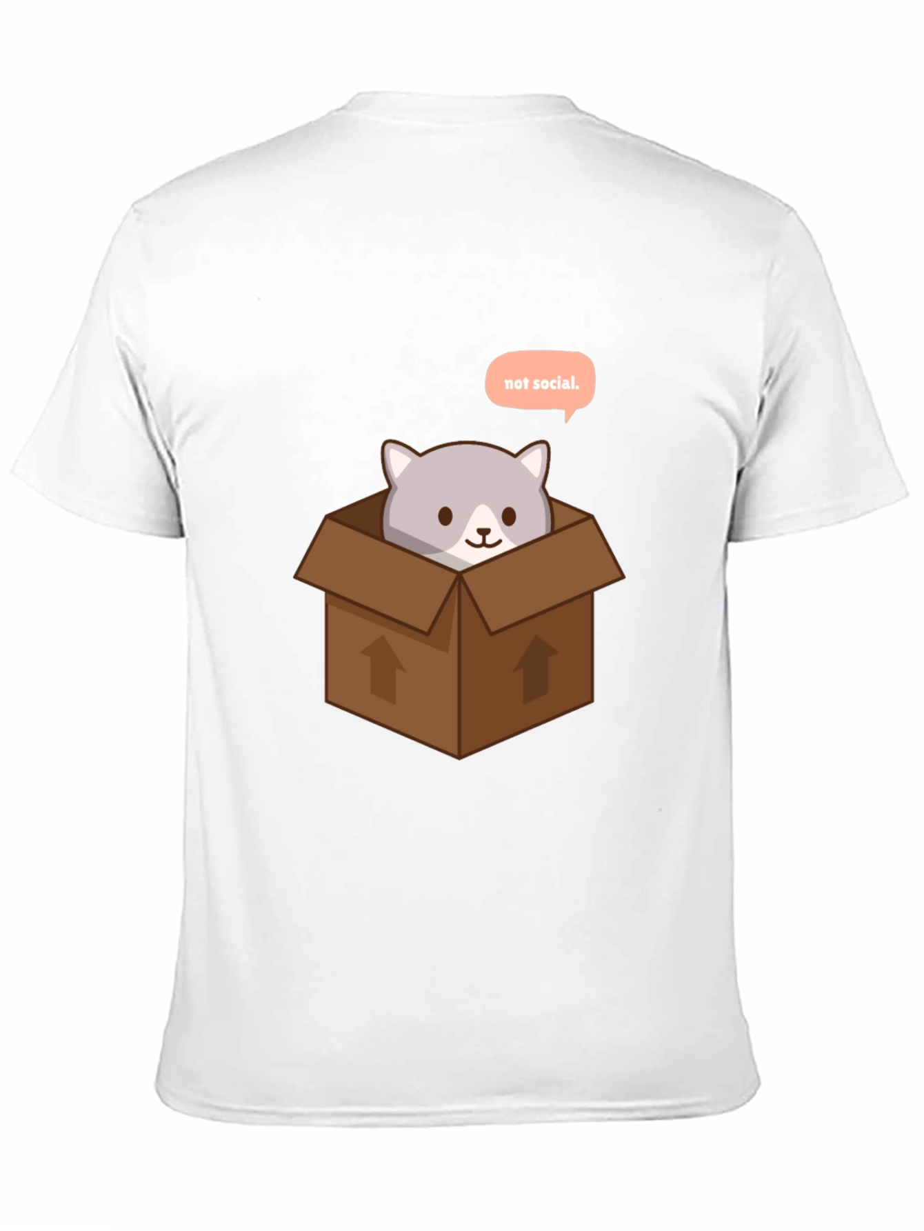 Not Social Cat in Box Graphic Tee