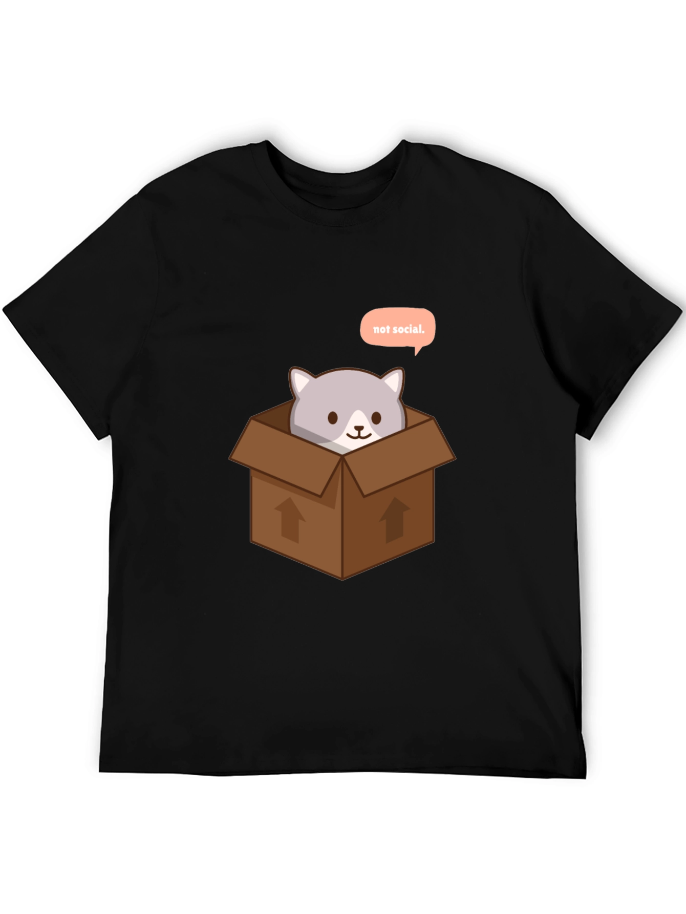 Not Social Cat in Box Graphic Tee