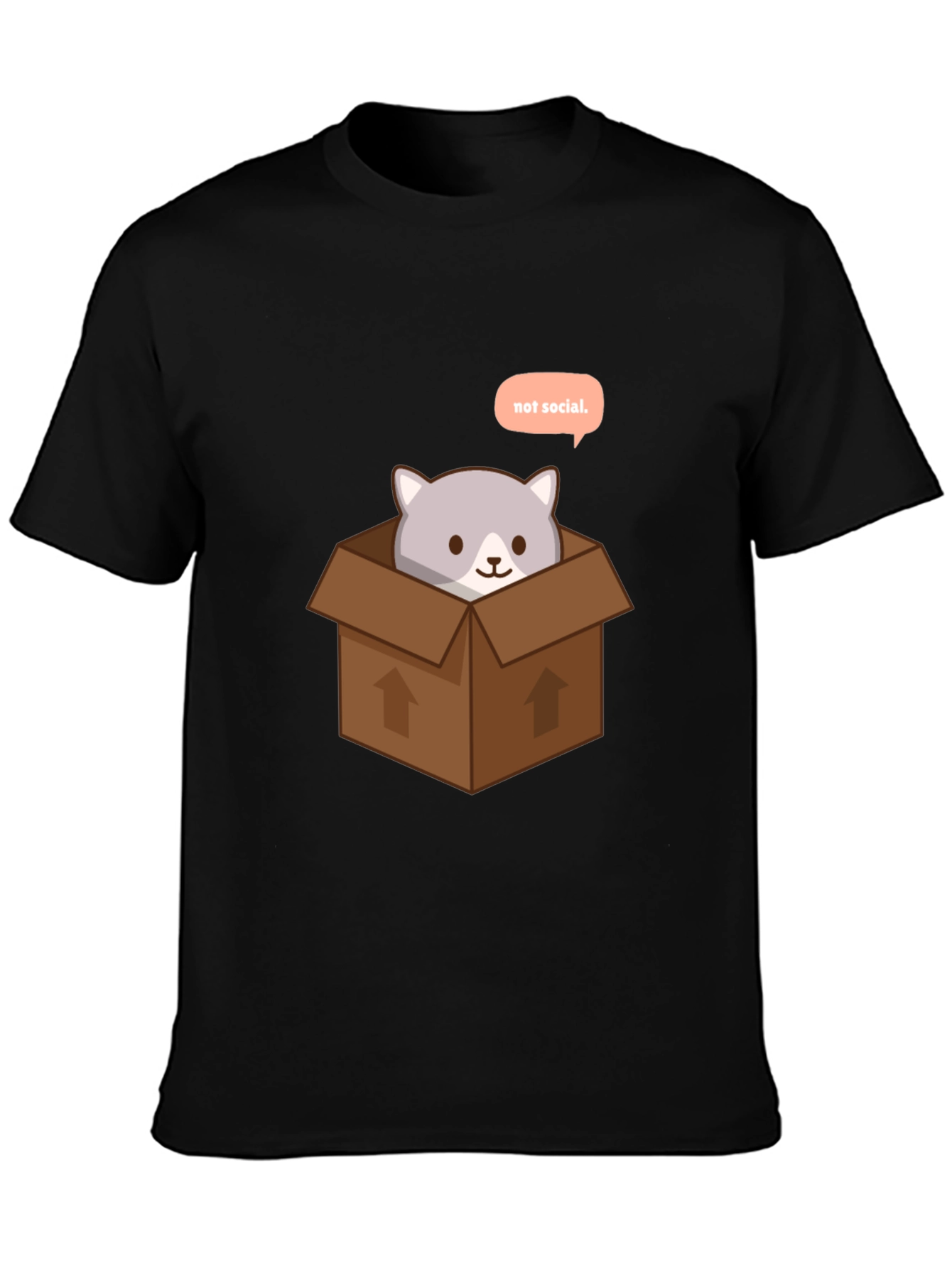 Not Social Cat in Box Graphic Tee