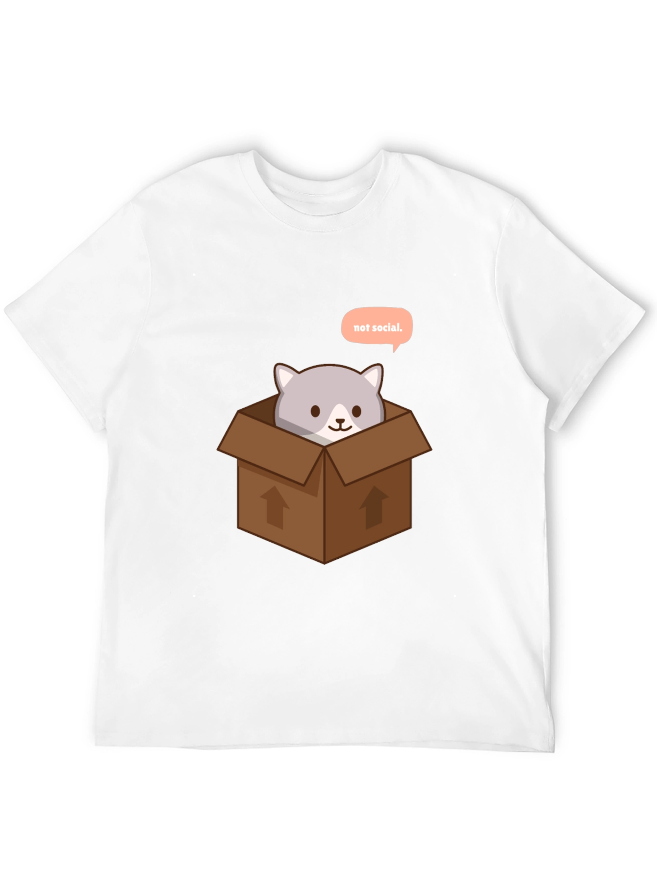 Not Social Cat in Box Graphic Tee