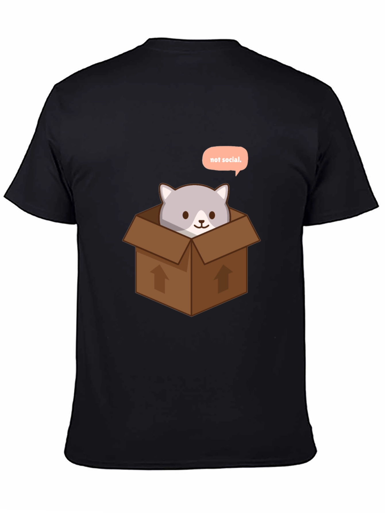 Not Social Cat in Box Graphic Tee