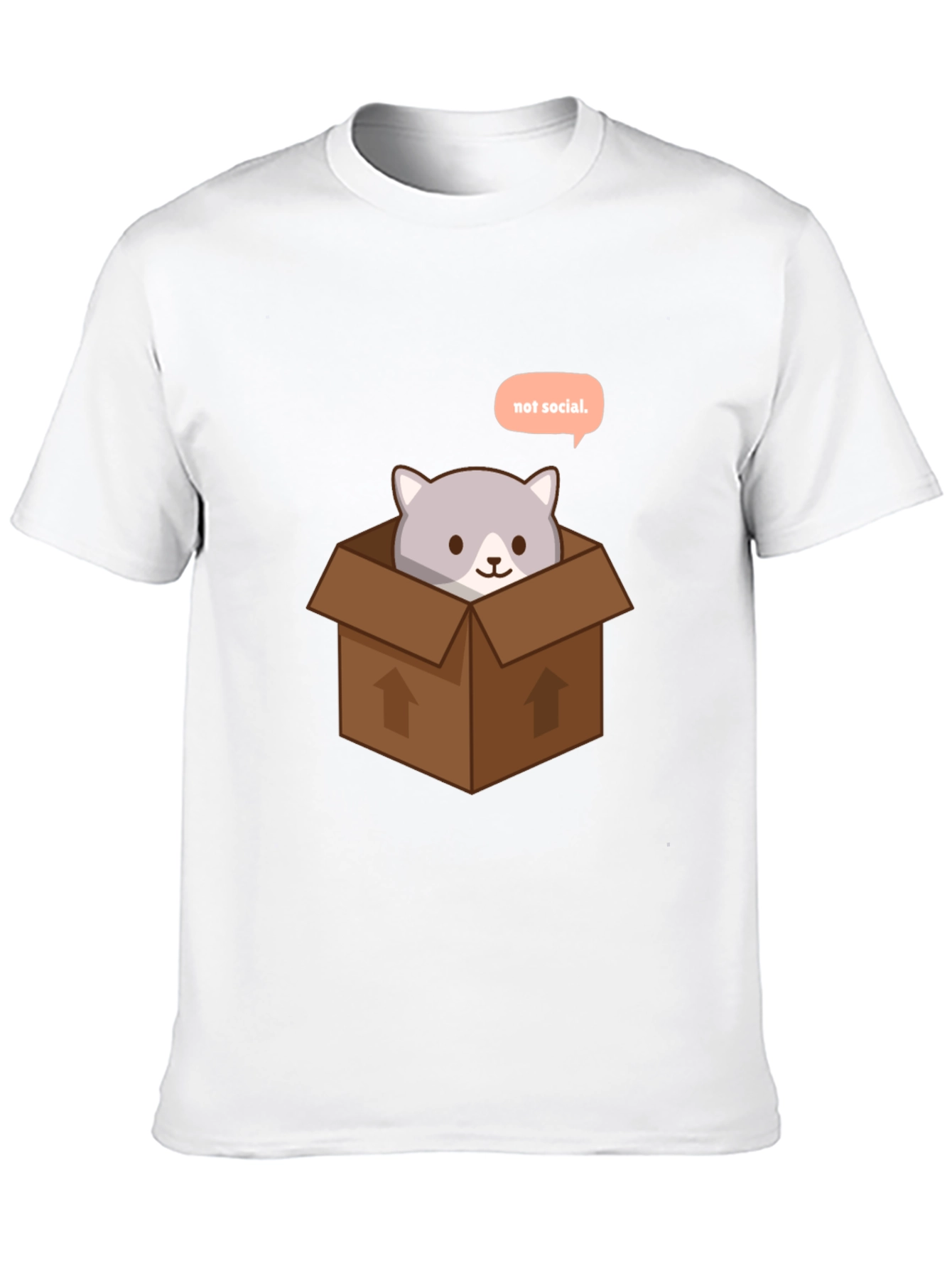 Not Social Cat in Box Graphic Tee