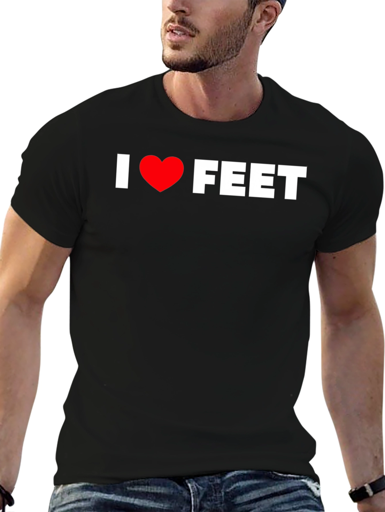 I Love Feet Graphic T-Shirt - Funny Tee