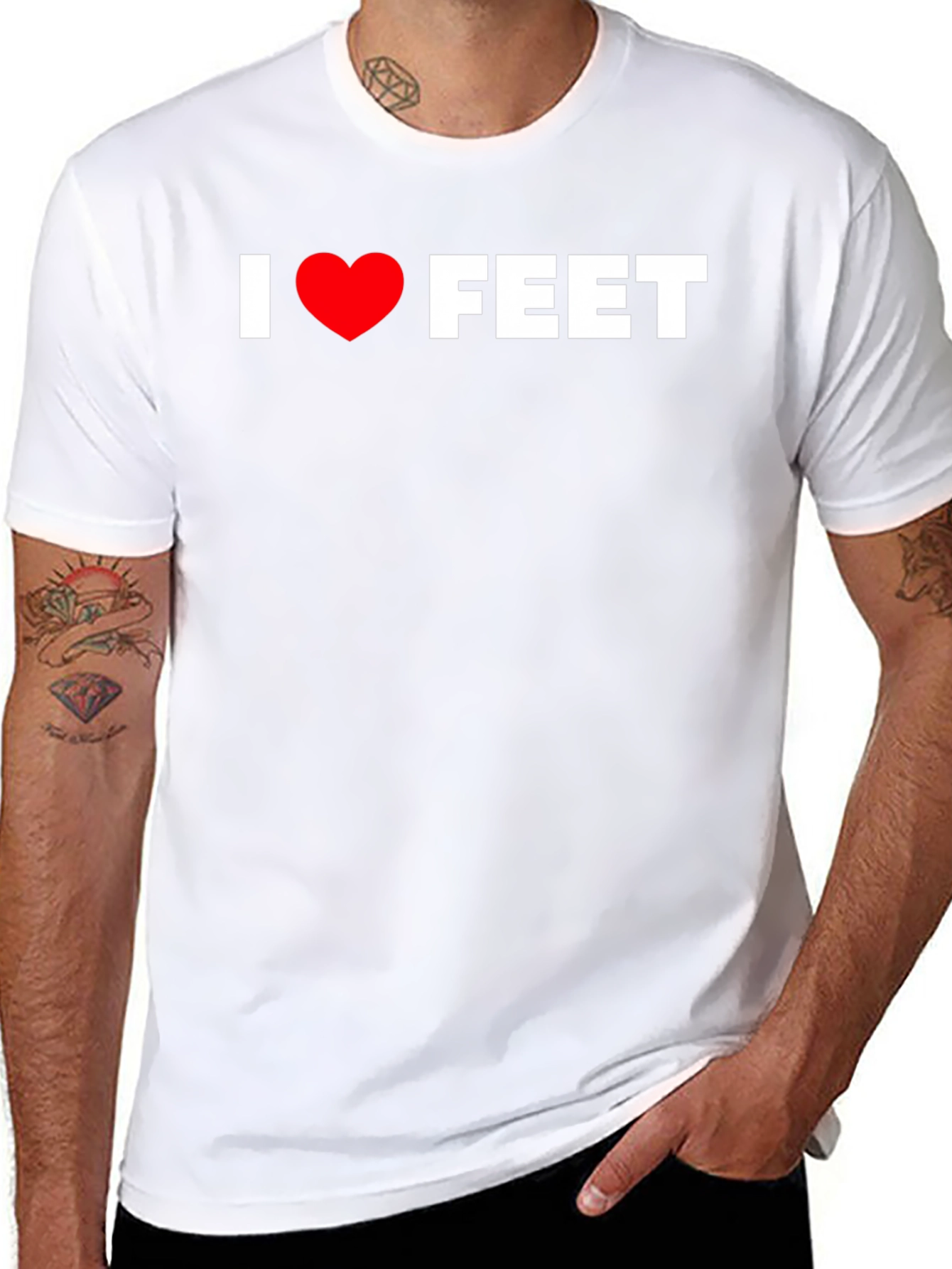 I Love Feet Graphic T-Shirt - Funny Tee