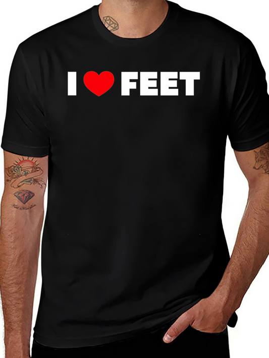 I Love Feet Graphic T-Shirt - Funny Tee