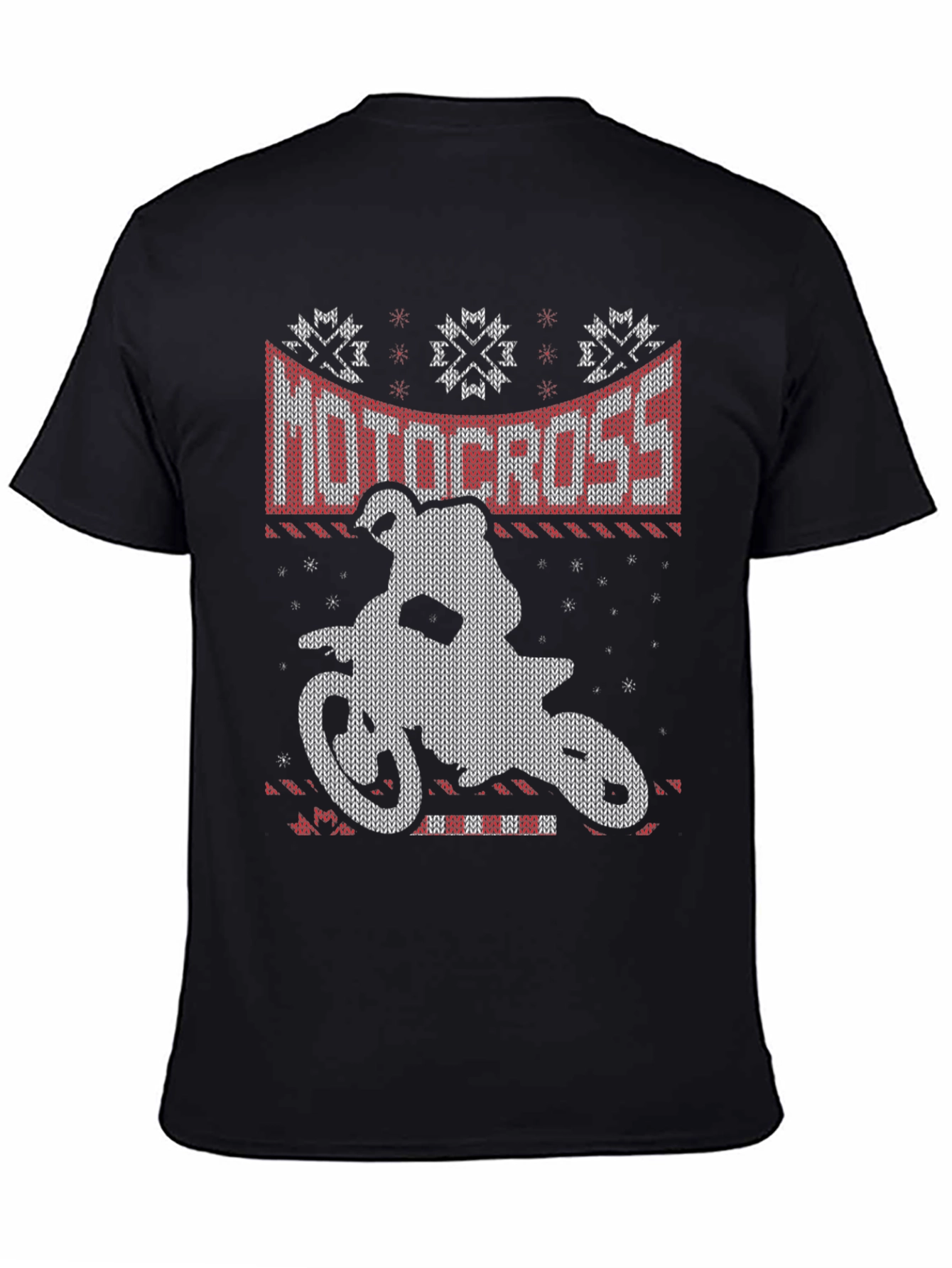 Motocross Ugly Christmas Sweater Style T-Shirt