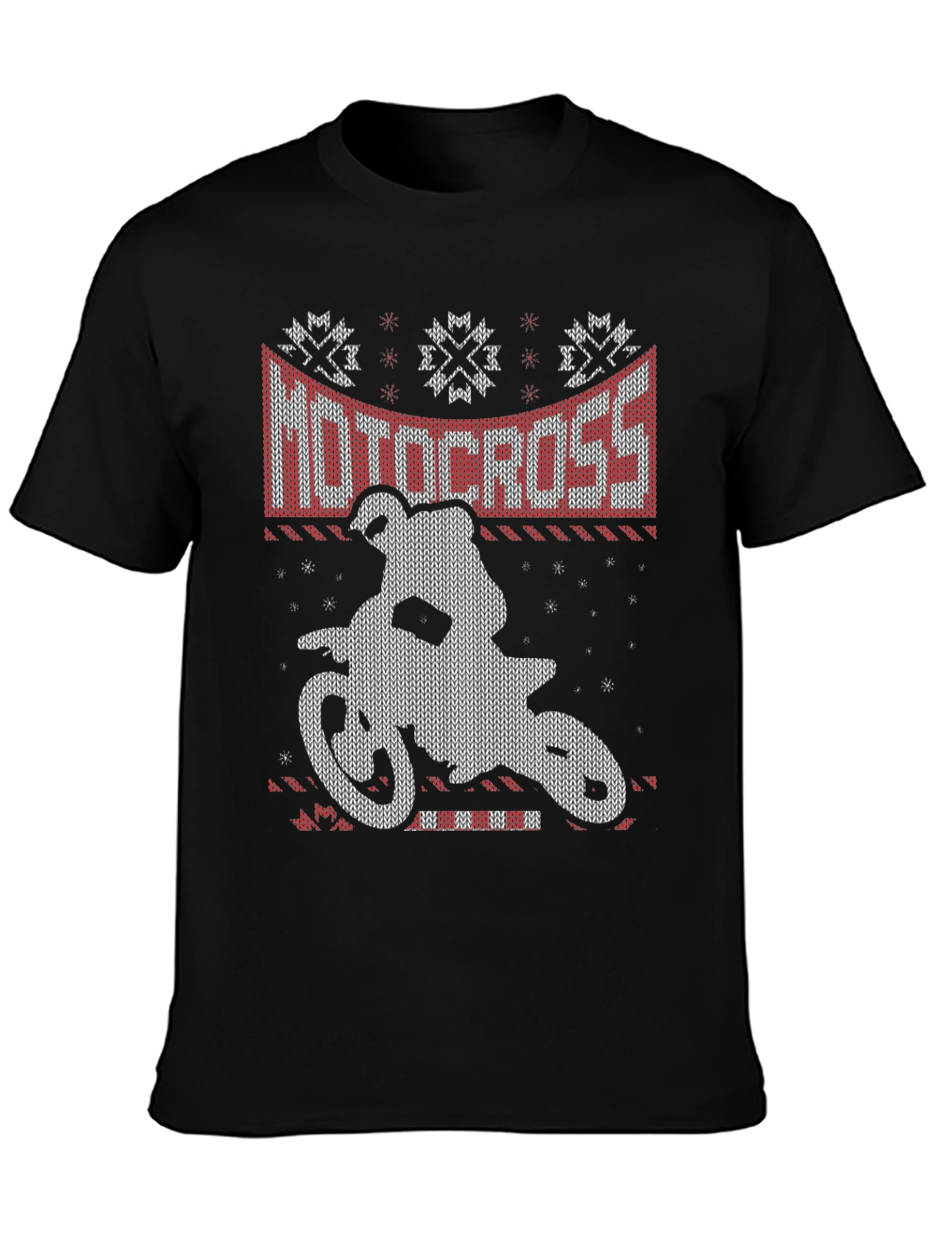 Motocross Ugly Christmas Sweater Style T-Shirt