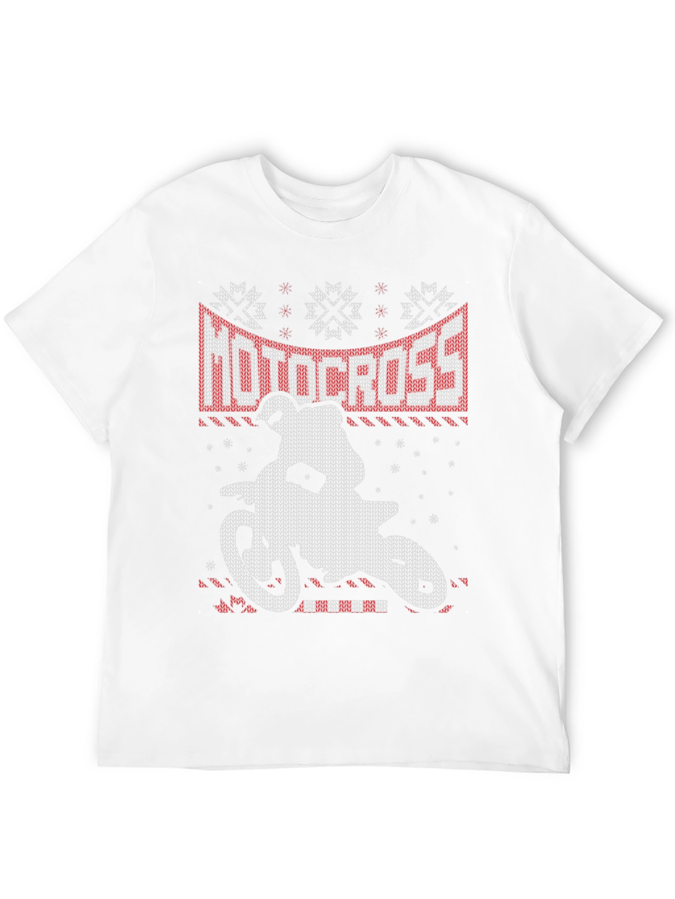 Motocross Ugly Christmas Sweater Style T-Shirt