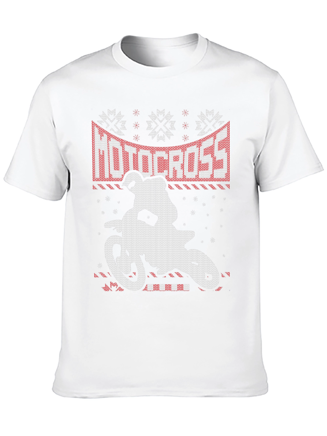 Motocross Ugly Christmas Sweater Style T-Shirt