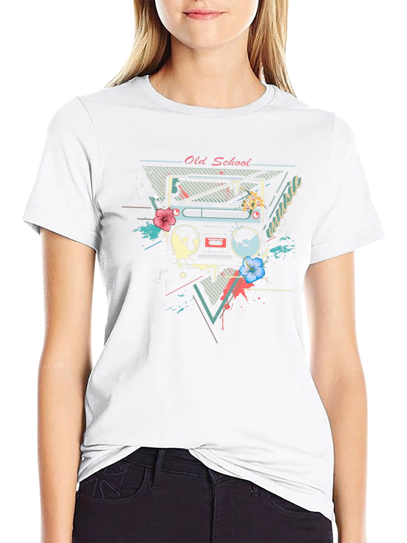 Retro Boombox Graphic T-Shirt - Old School Music Tee
