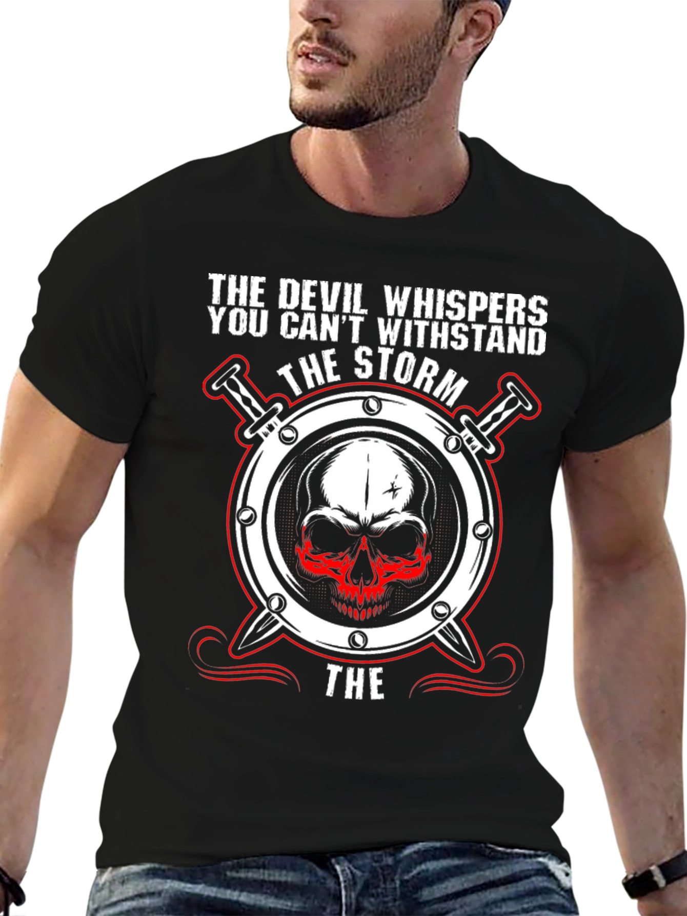 The Devil Whispers Graphic T-Shirt - Black