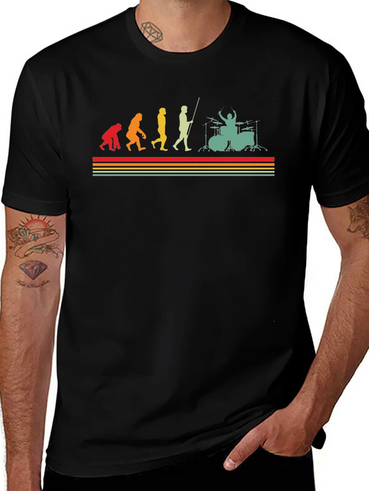 Drummer Evolution T-Shirt - Band Musician Tee