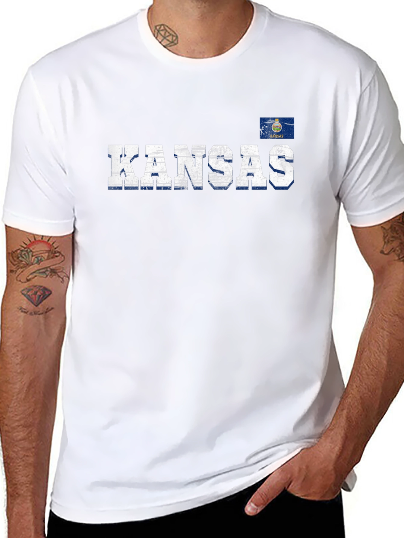 Kansas State Flag Black T-Shirt
