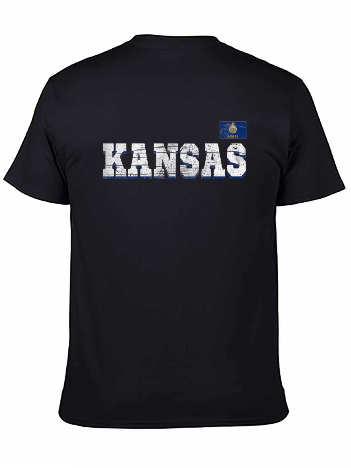 Kansas State Flag Black T-Shirt