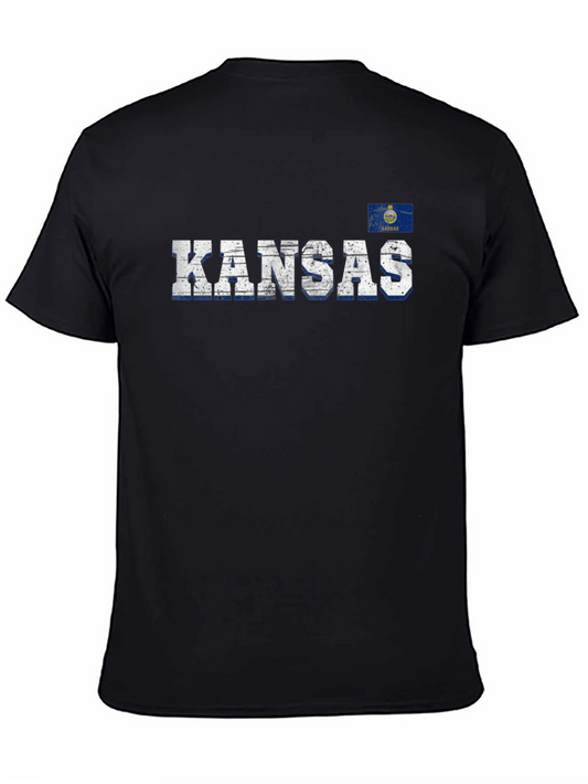Kansas State Flag Black T-Shirt