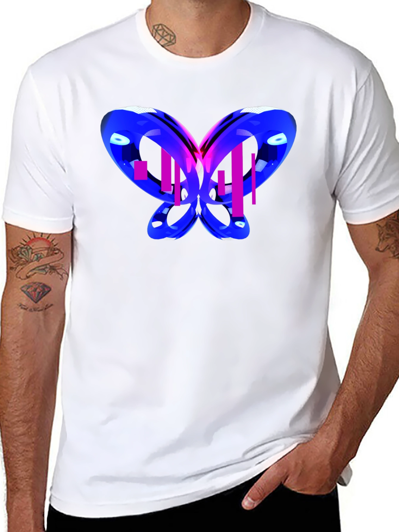 Abstract Butterfly Graphic T-Shirt