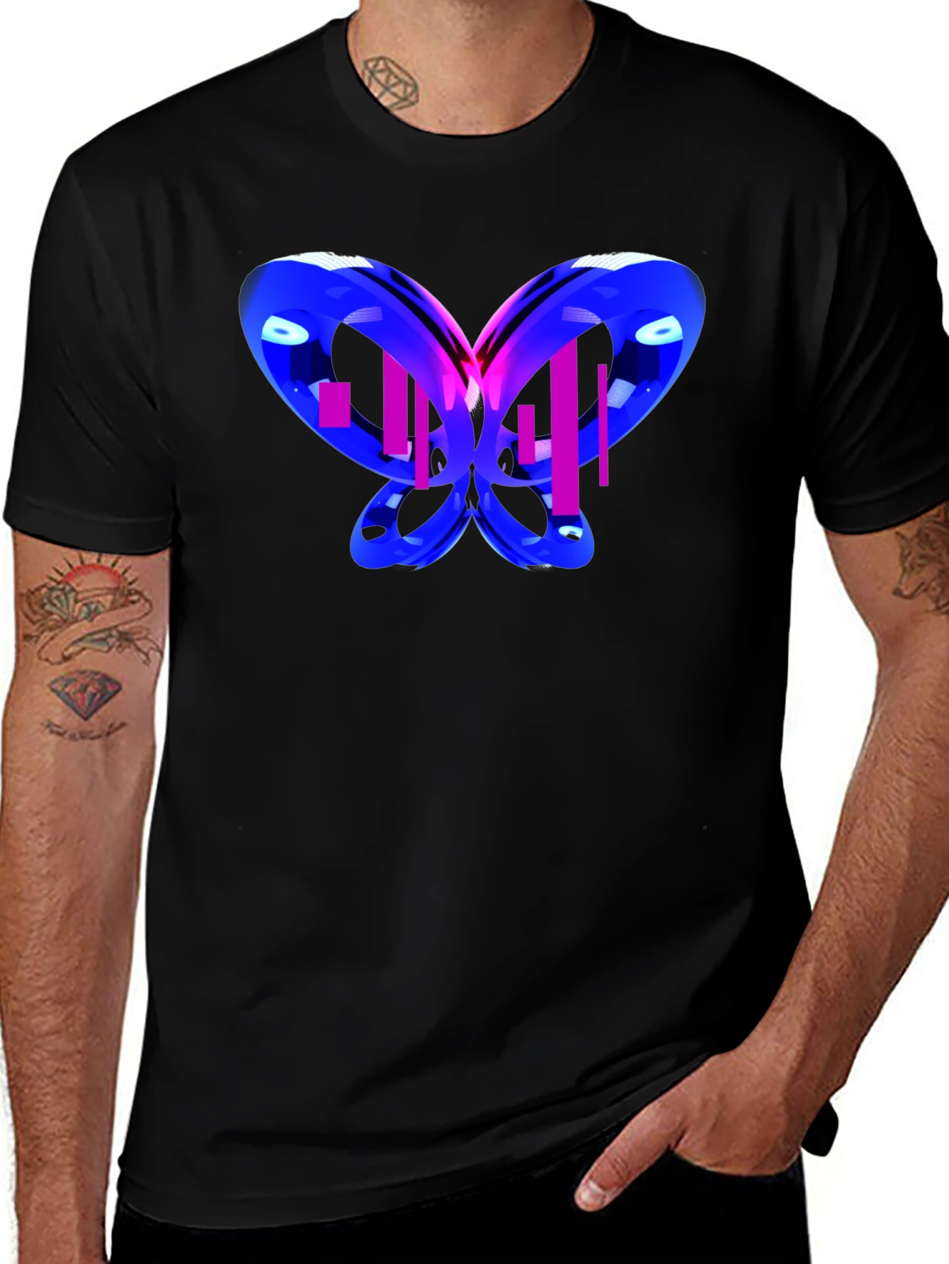 Abstract Butterfly Graphic T-Shirt