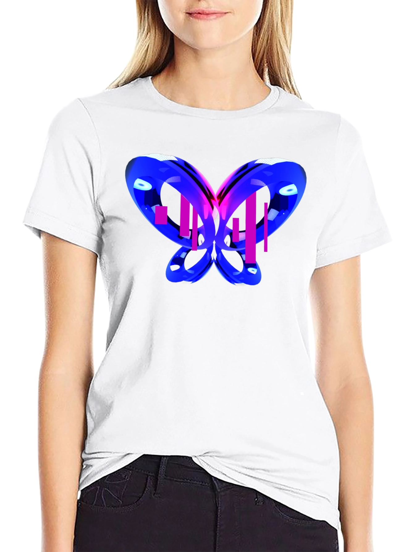 Abstract Butterfly Graphic T-Shirt