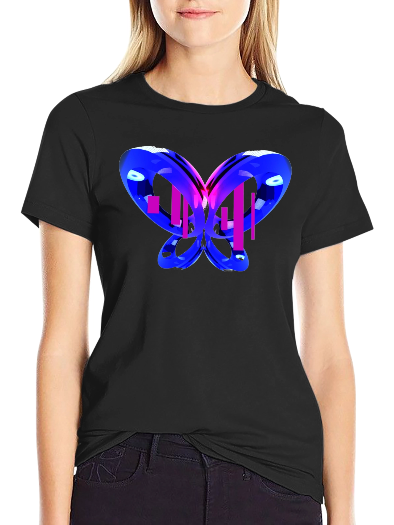 Abstract Butterfly Graphic T-Shirt