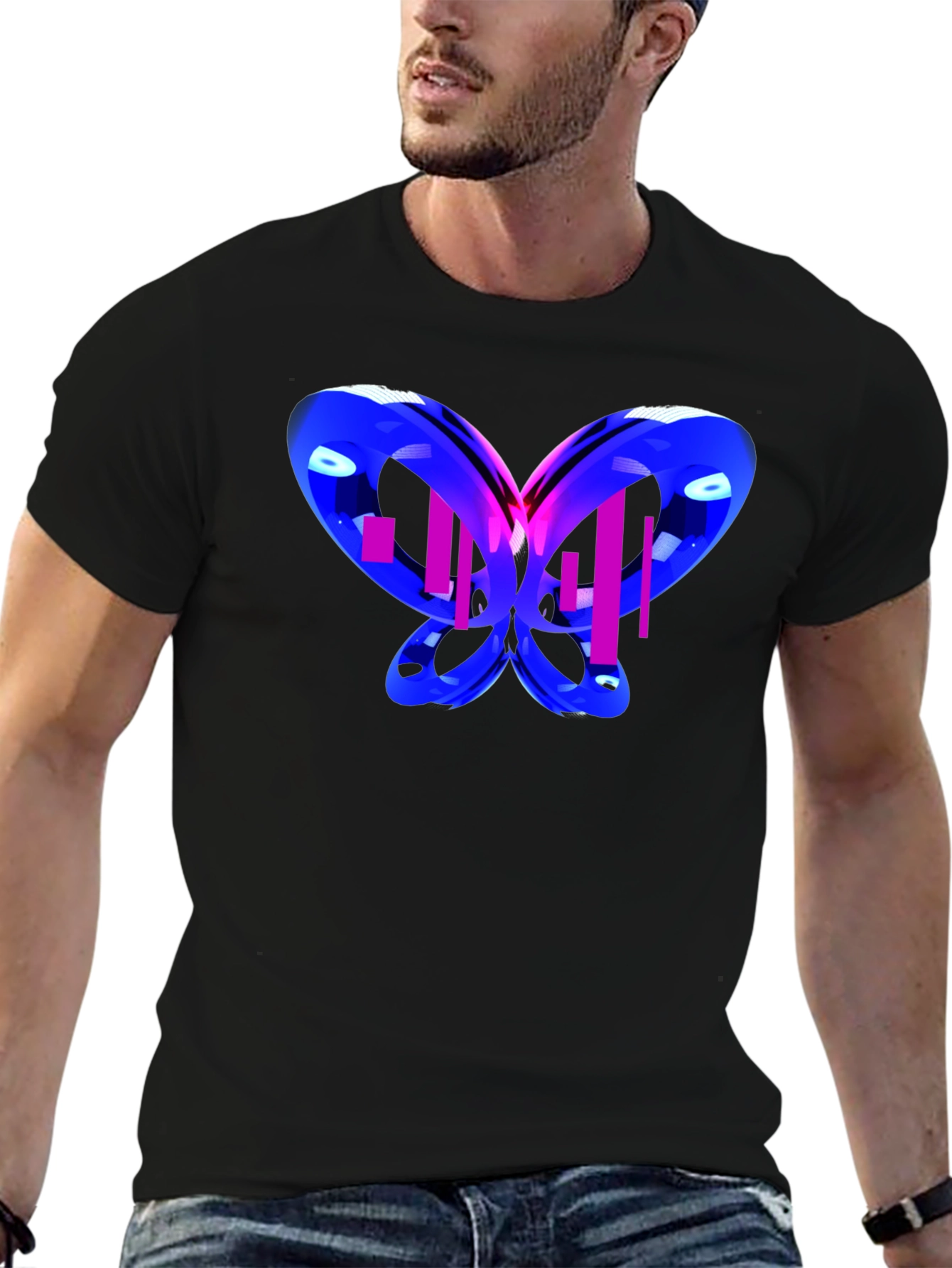 Abstract Butterfly Graphic T-Shirt