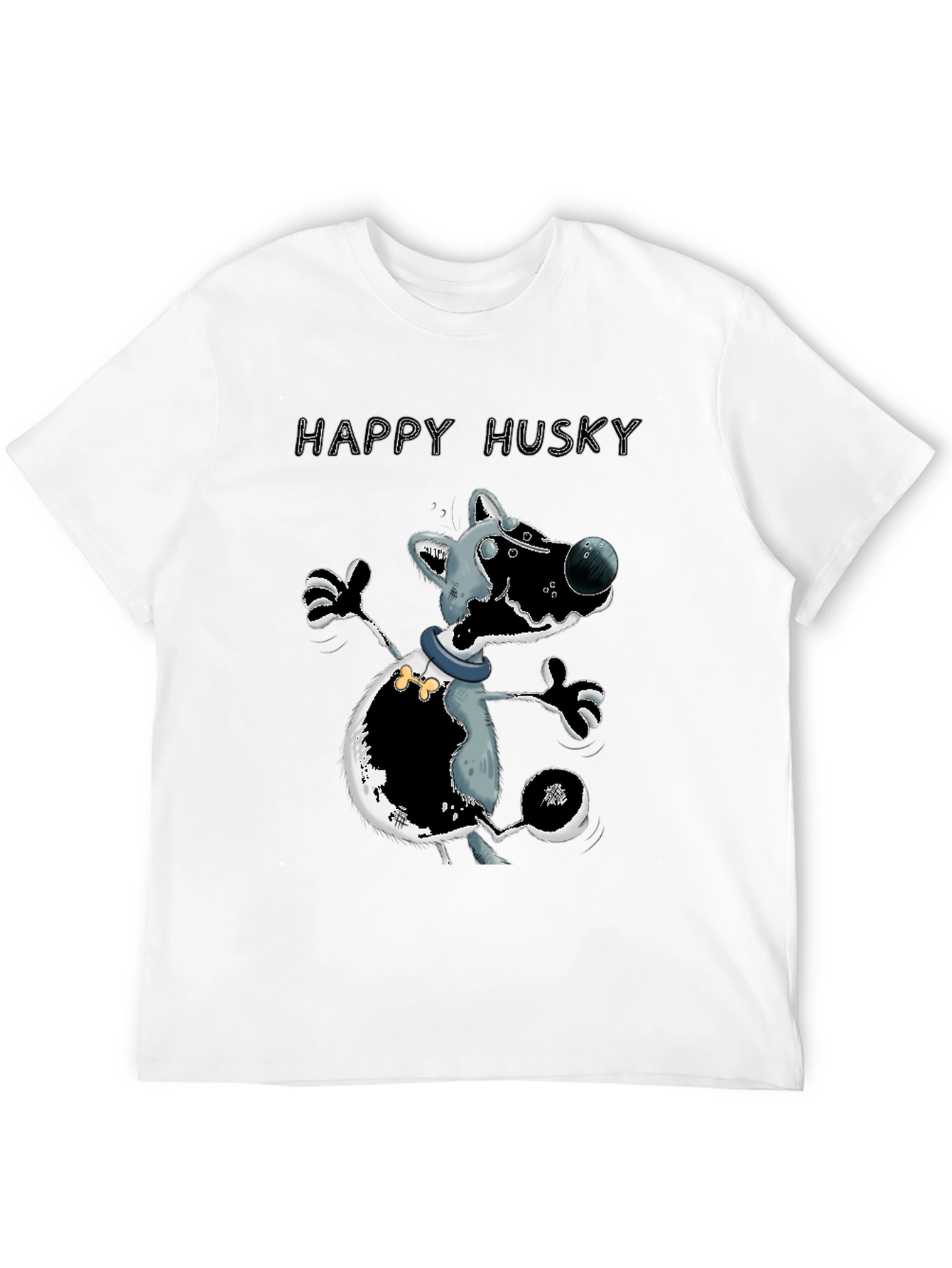 Happy Husky T-Shirt - Mens Graphic Tee